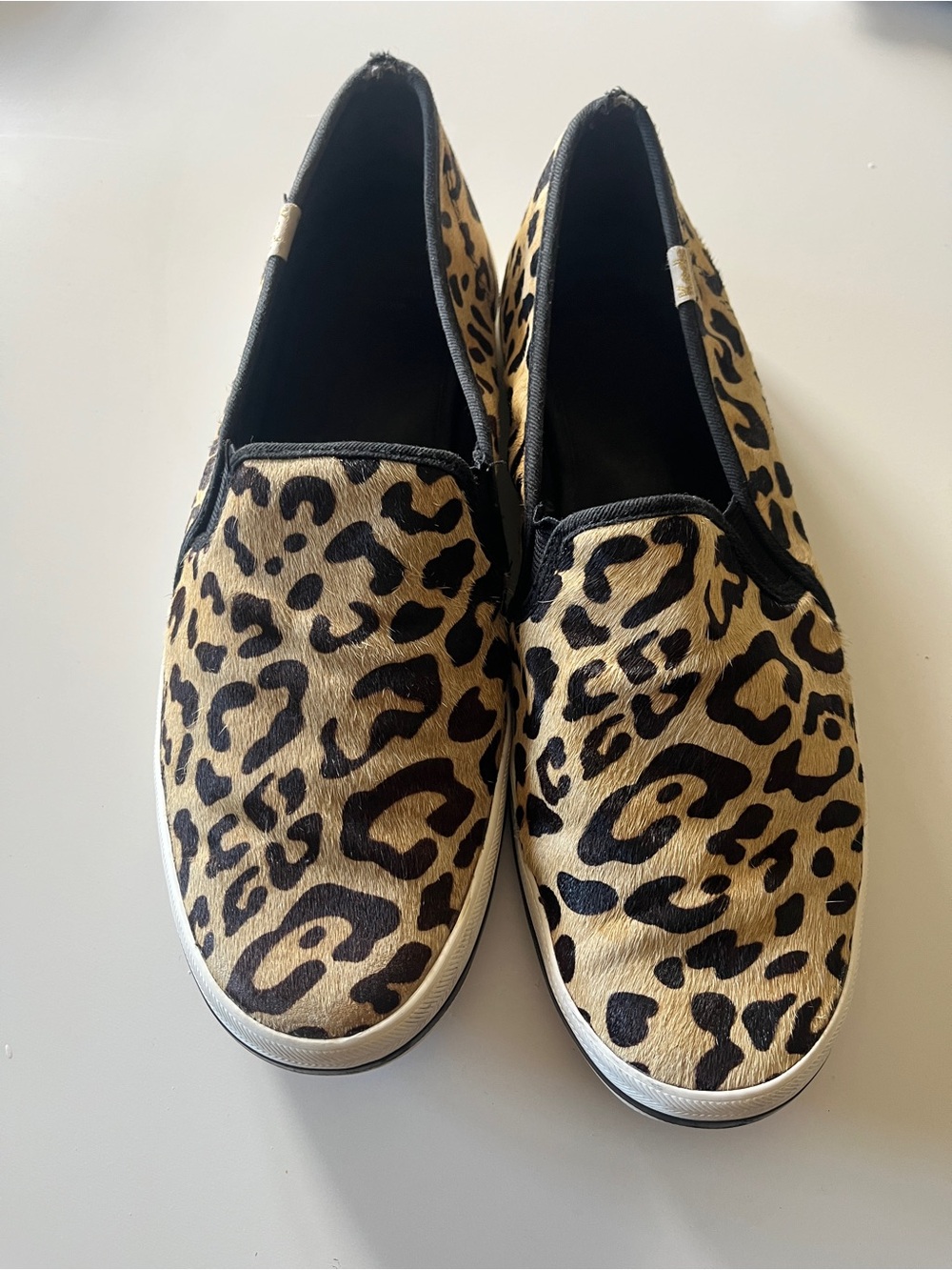 Kate Spade/Keds Leopard Print Slip-On Sneakers - Tan & Black size 11 womens